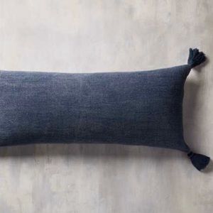 ARHAUS Stone Washed Linen Lumbar Cover in Indigo NWT